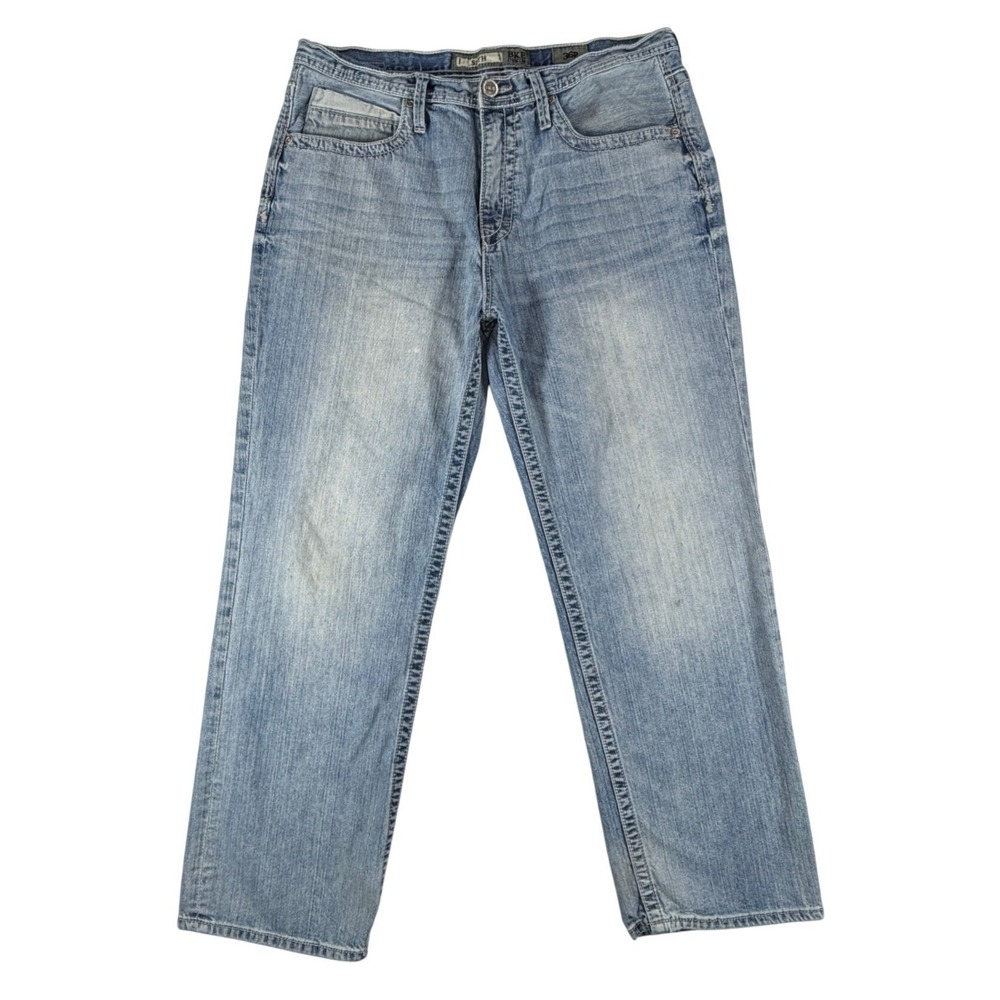 BKE Seth Straight Leg Jeans Light Wash Blue Denim Mens 36R Size 36x32